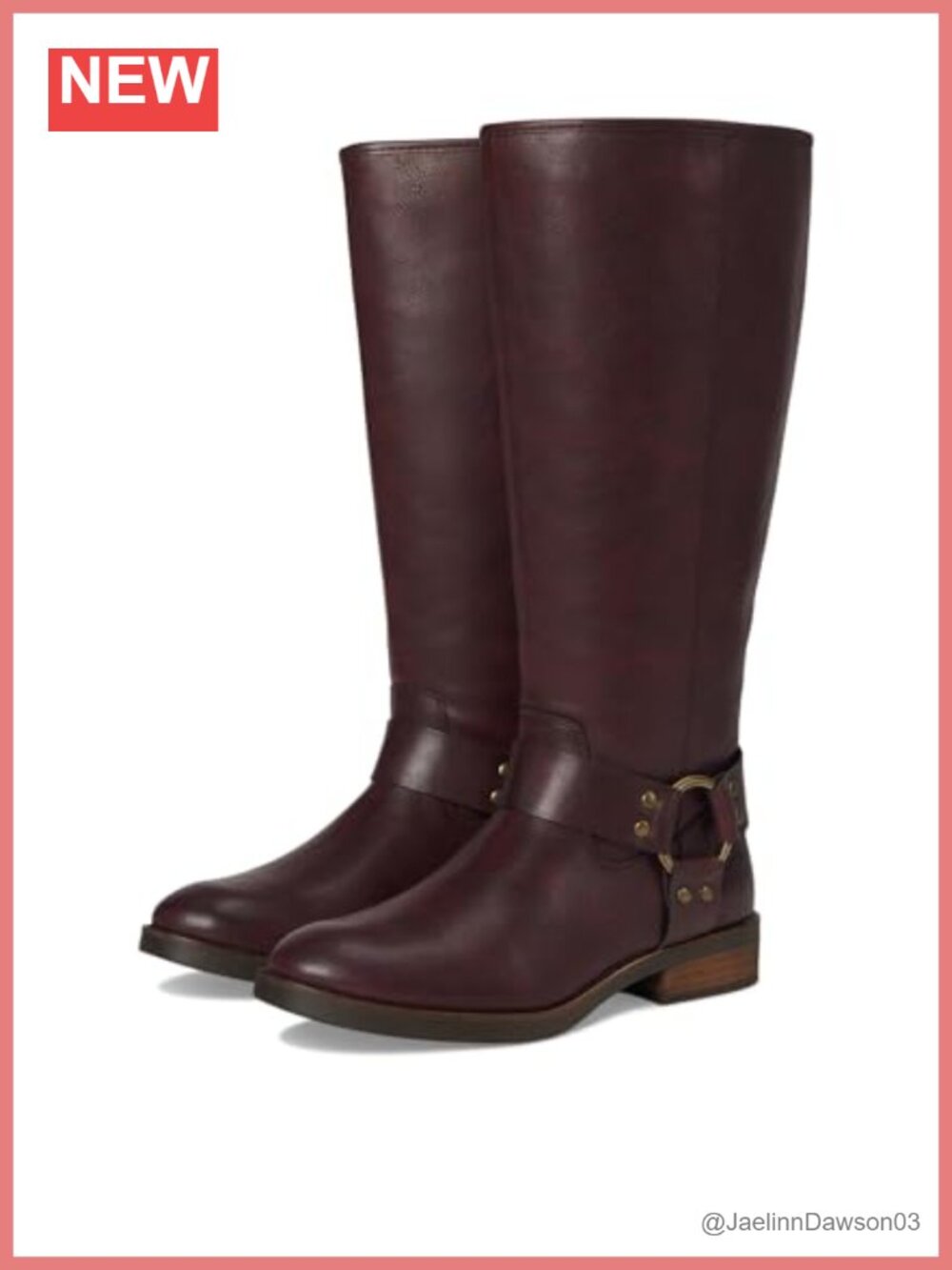 FRYE Women's Wide Calf Harness Moto Boots, Vegan Leather Mid-Calf Zip